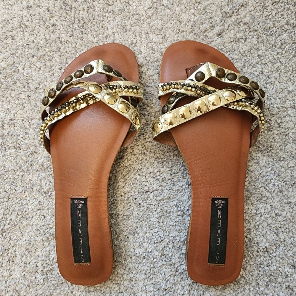Steve Madden Skyler studded Gold sandals